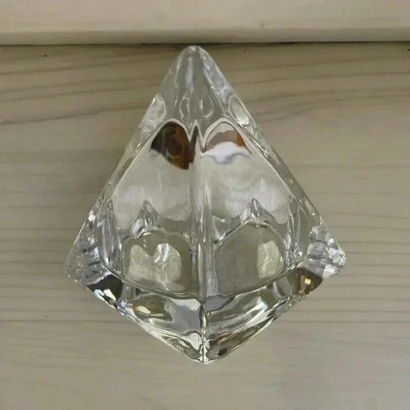 Munro Sweden Ice Glass Pyramid Toto Kjellsyrom; Vintage MCM large candle holder - Picture 7 of 7